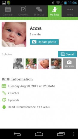 My Baby Today - помощник молодым родителям | Android