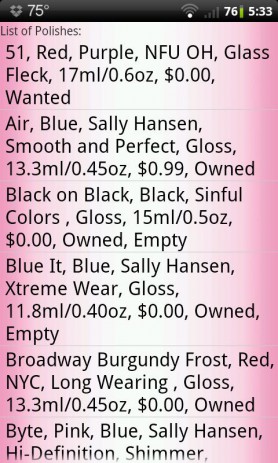 Nail Polish Cataloger | Android