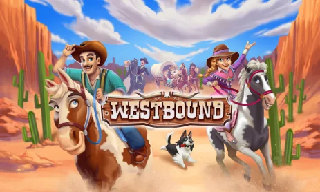 Poster Westbound: Ковбои подвергать опасности Ранчо!