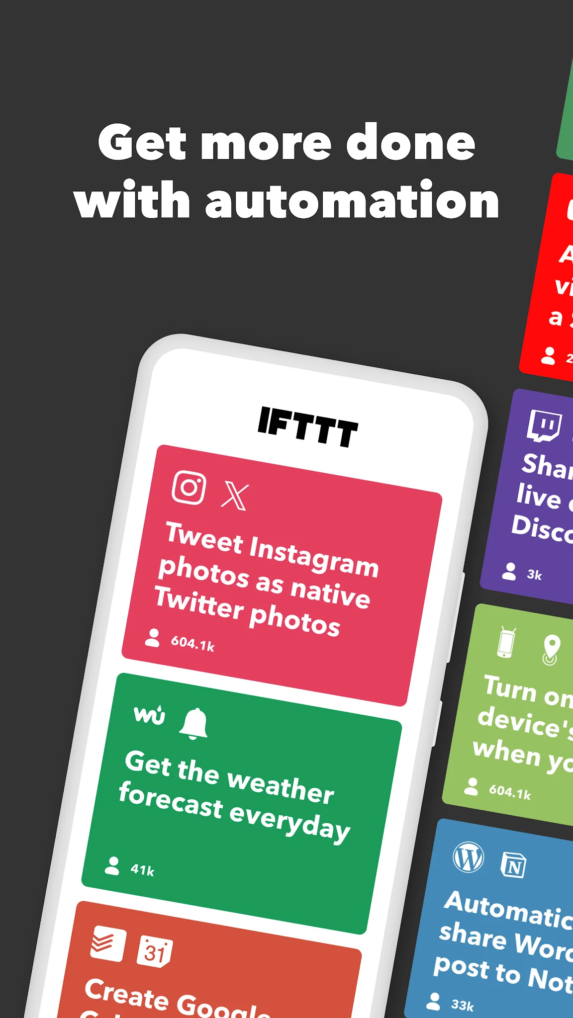 Snímek obrazovky IFTTT - Automate work and home 1