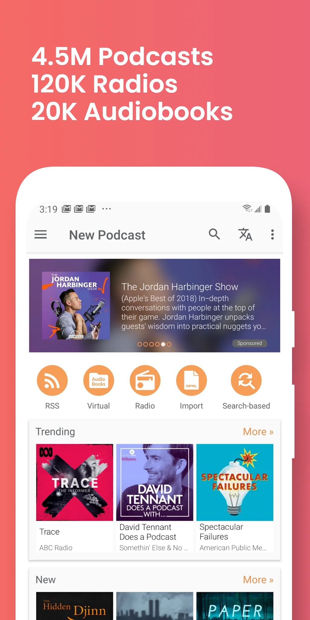 Capture d'écran Podcast Addict 1