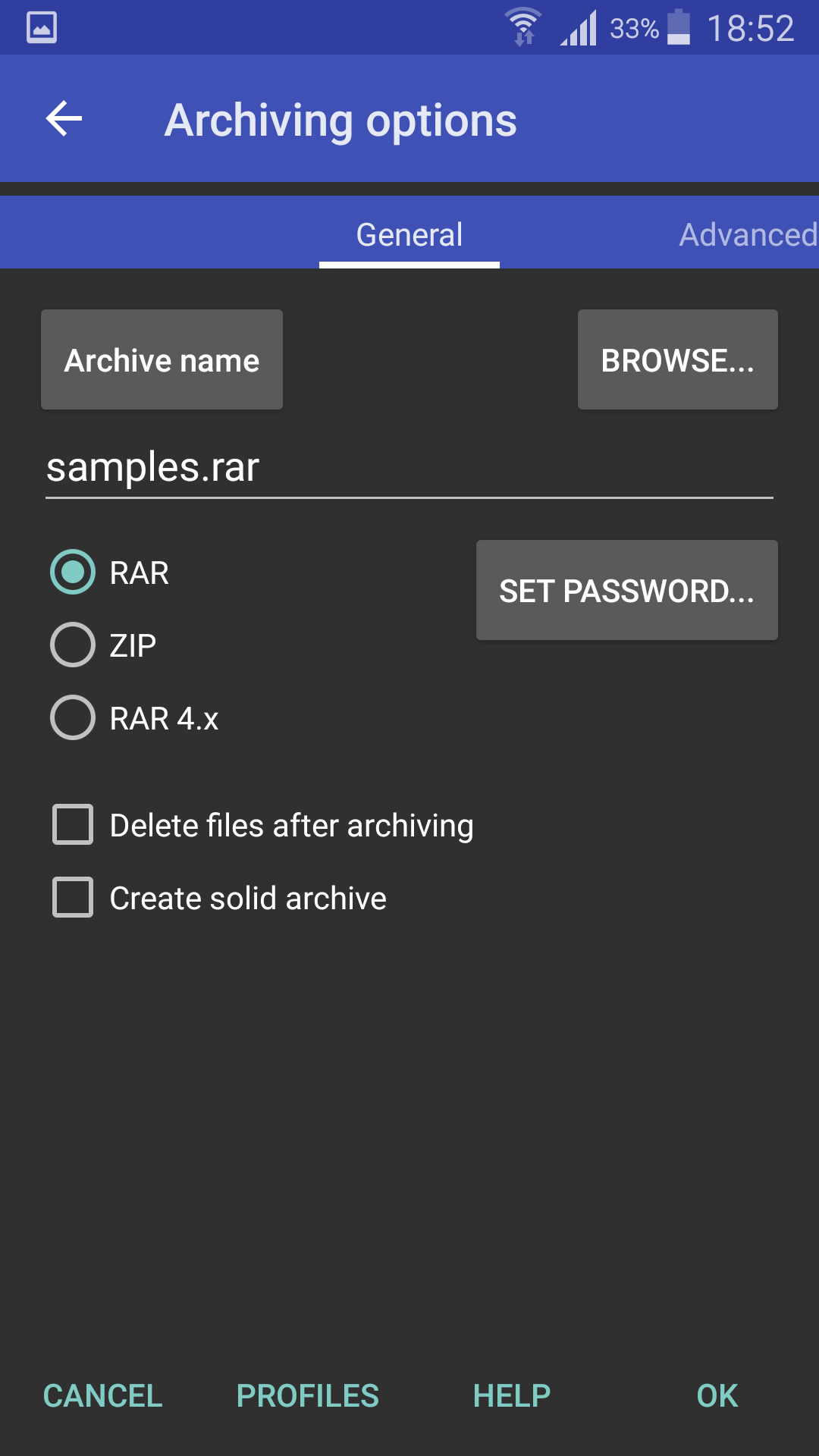 Скріншот RAR 4
