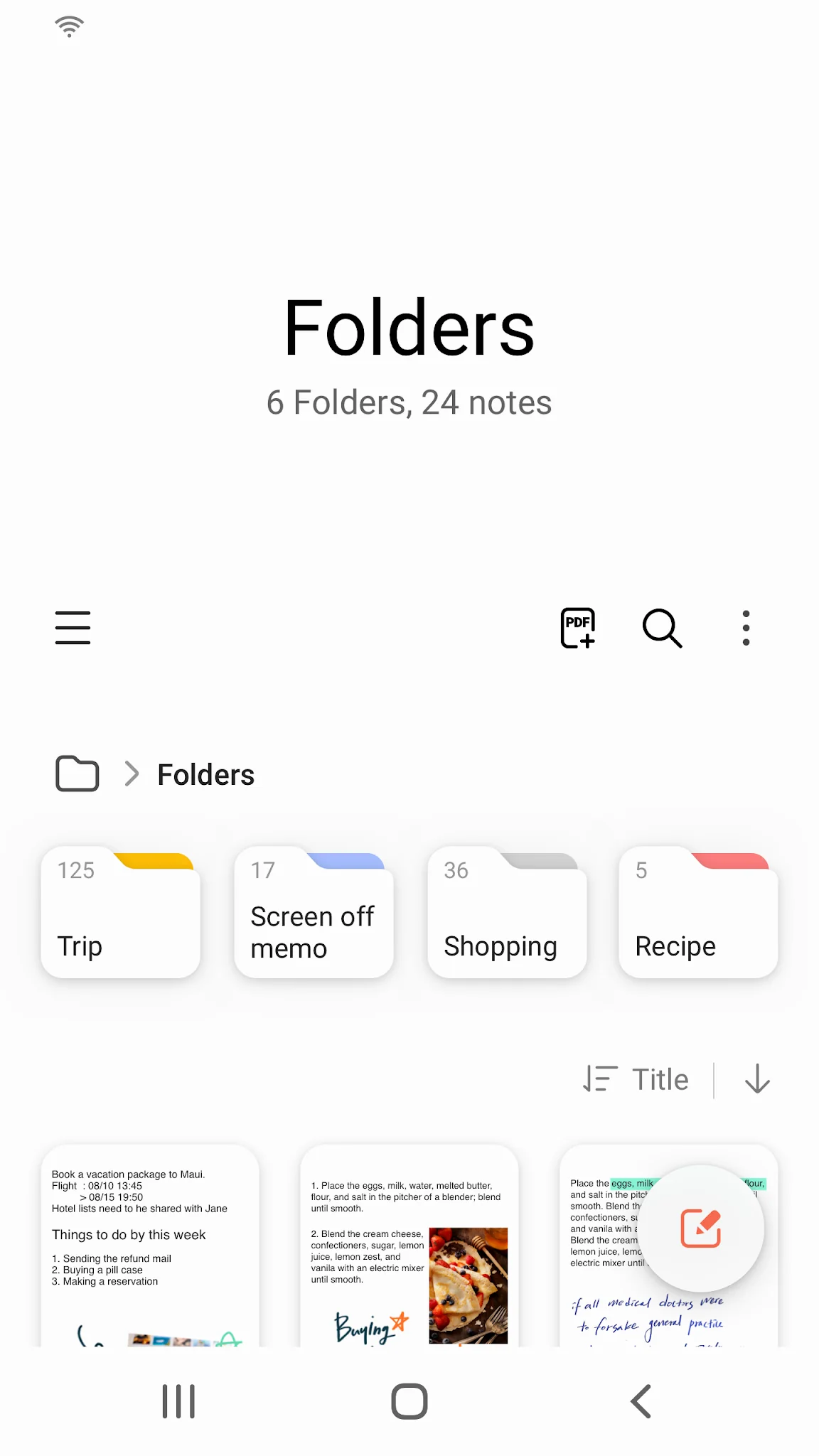 Screenshot Samsung Notes 1