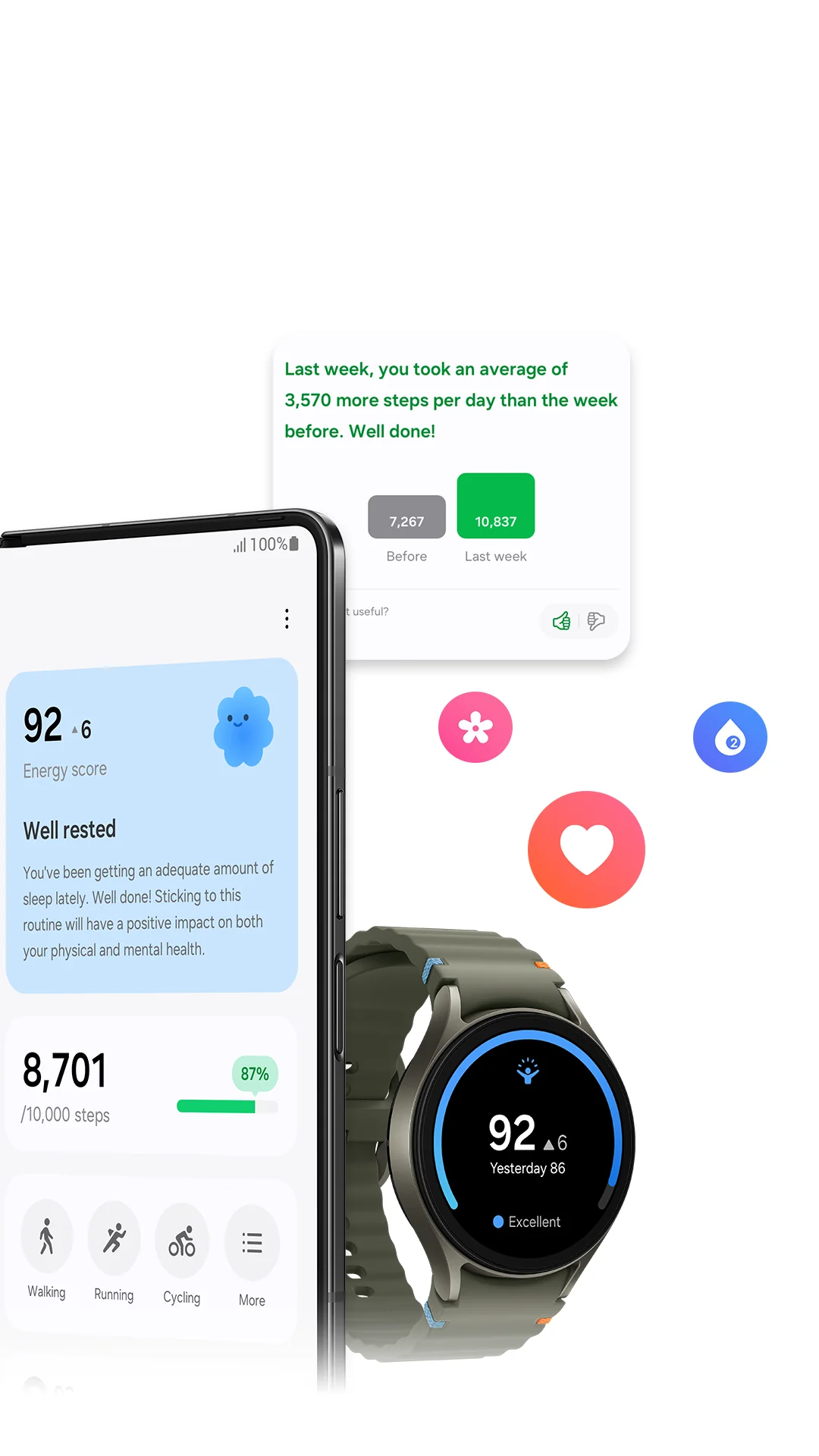 Снимка на екрана Samsung Health 2
