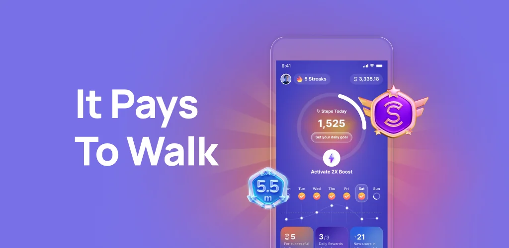 Sweatcoin अनुप्रयोग Android के लिए कवर आर्ट