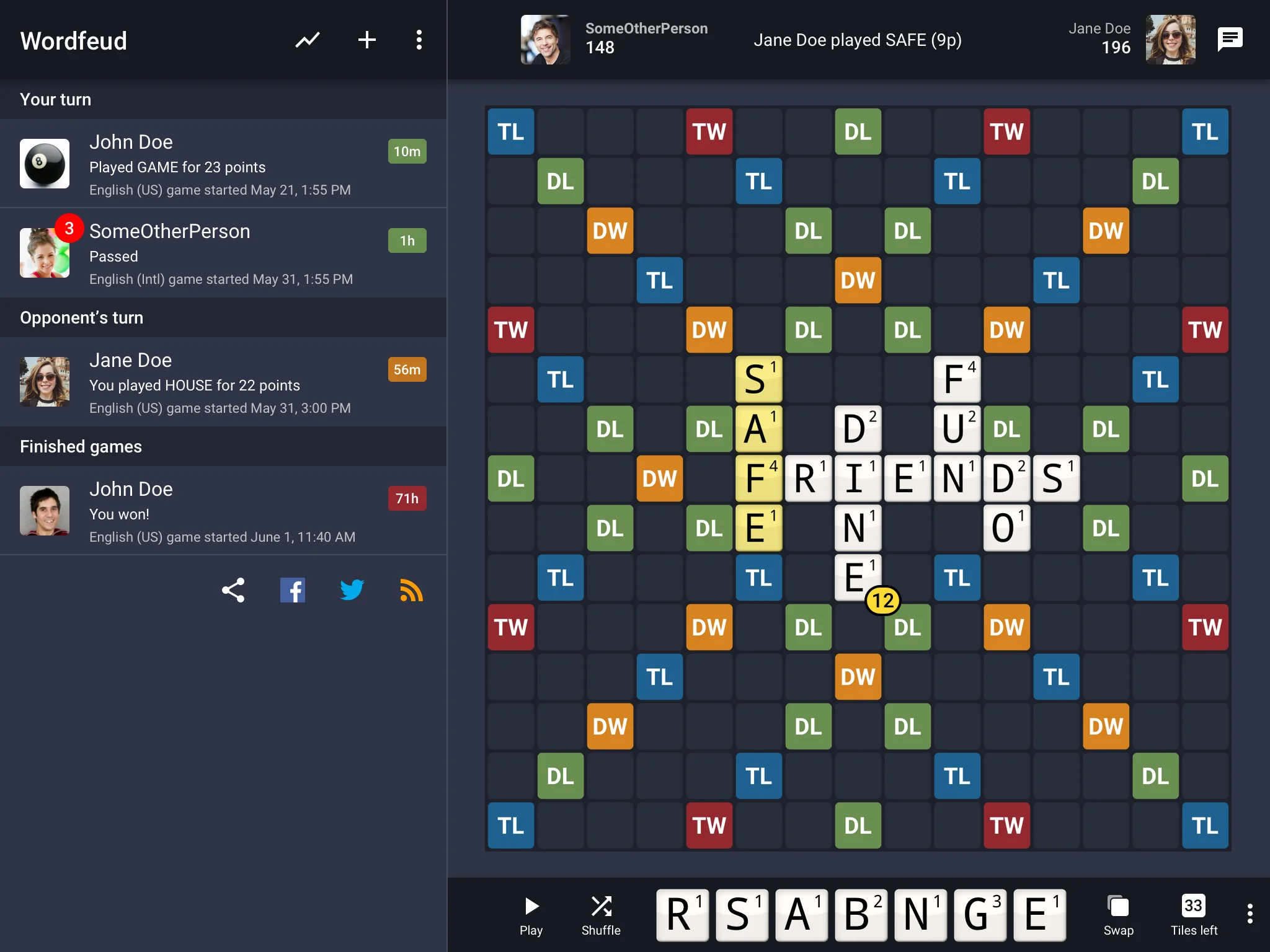 Ảnh chụp màn hình Wordfeud 7