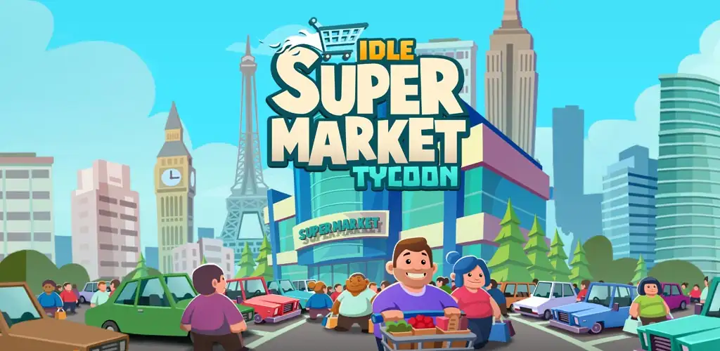 Idle Supermarket Tycoon spel cover art for Android
