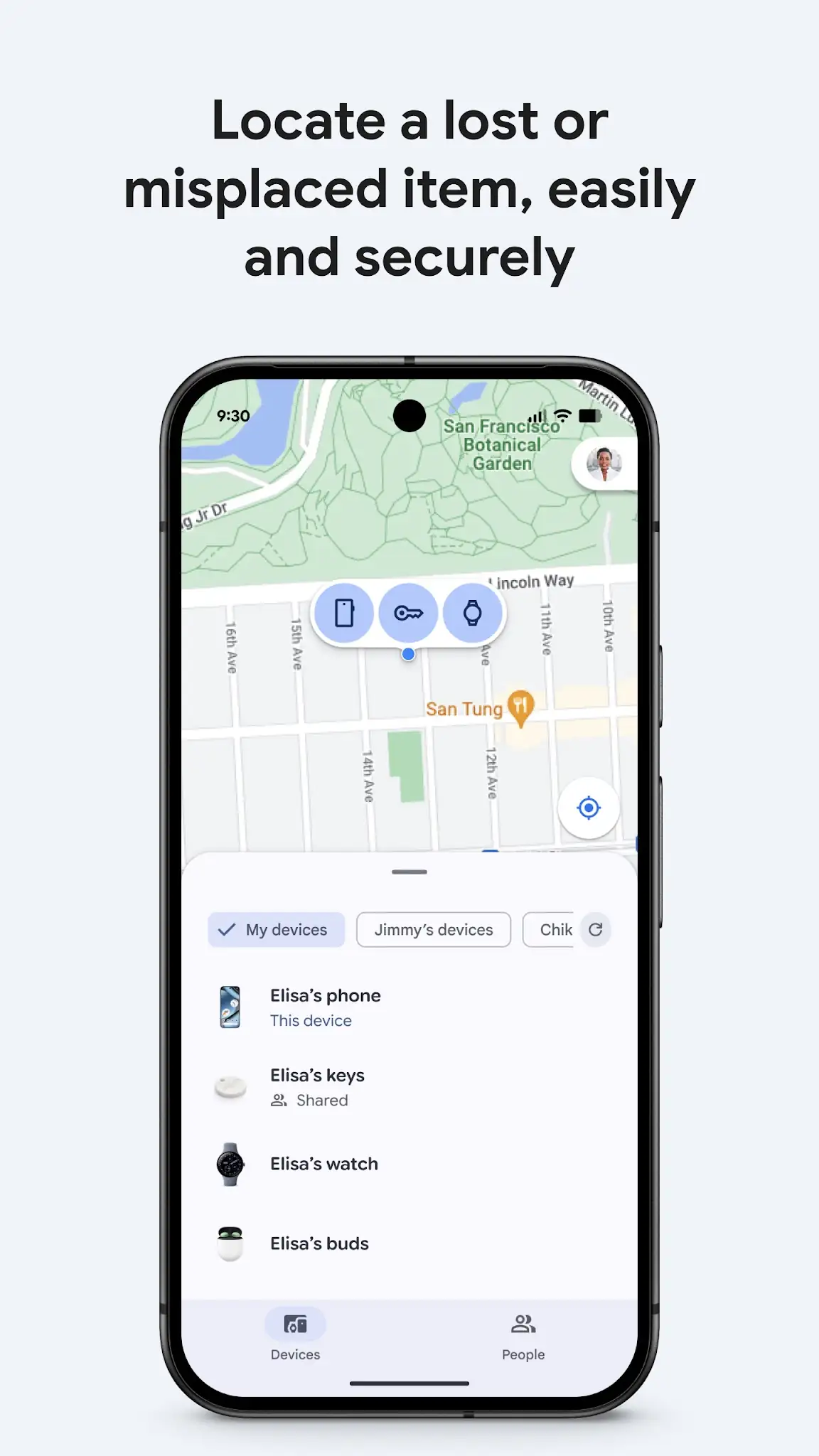 Google का Find Hub ऐप्लिकेशन स्क्रीनशॉट 1