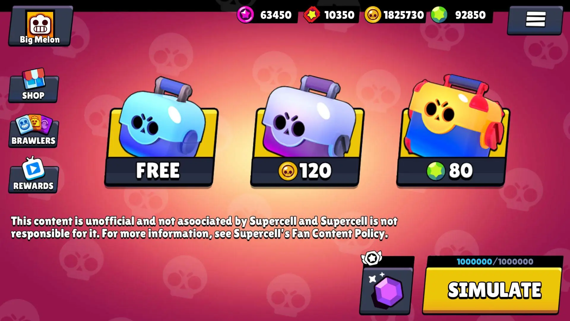 Captura de pantalla Simulador de Caja para Brawl S 1