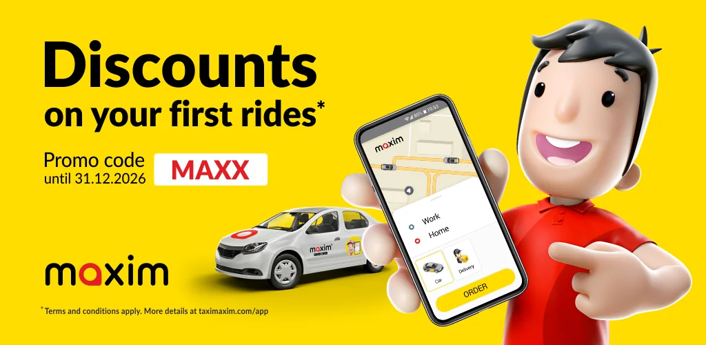 maxim — order a taxi & food εφαρμογή cover art for Android