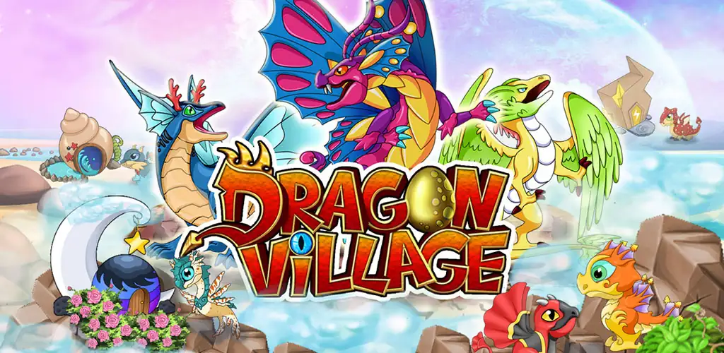 DRAGON VILLAGE -city sim mania لعبة غلاف فني للأندرويد