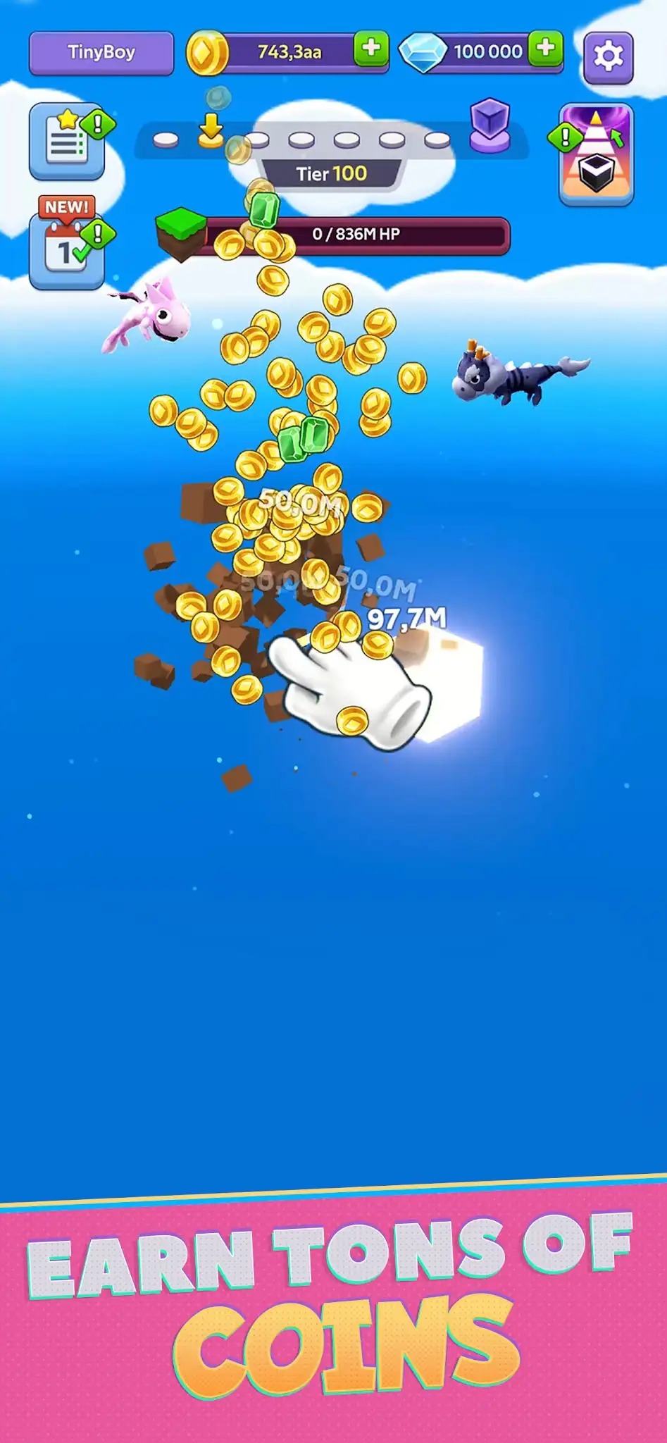 لقطة شاشة Tiny Worlds: Dragon Idle games %د