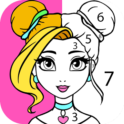 Girls Coloring Book - Color by Number for Girls icon