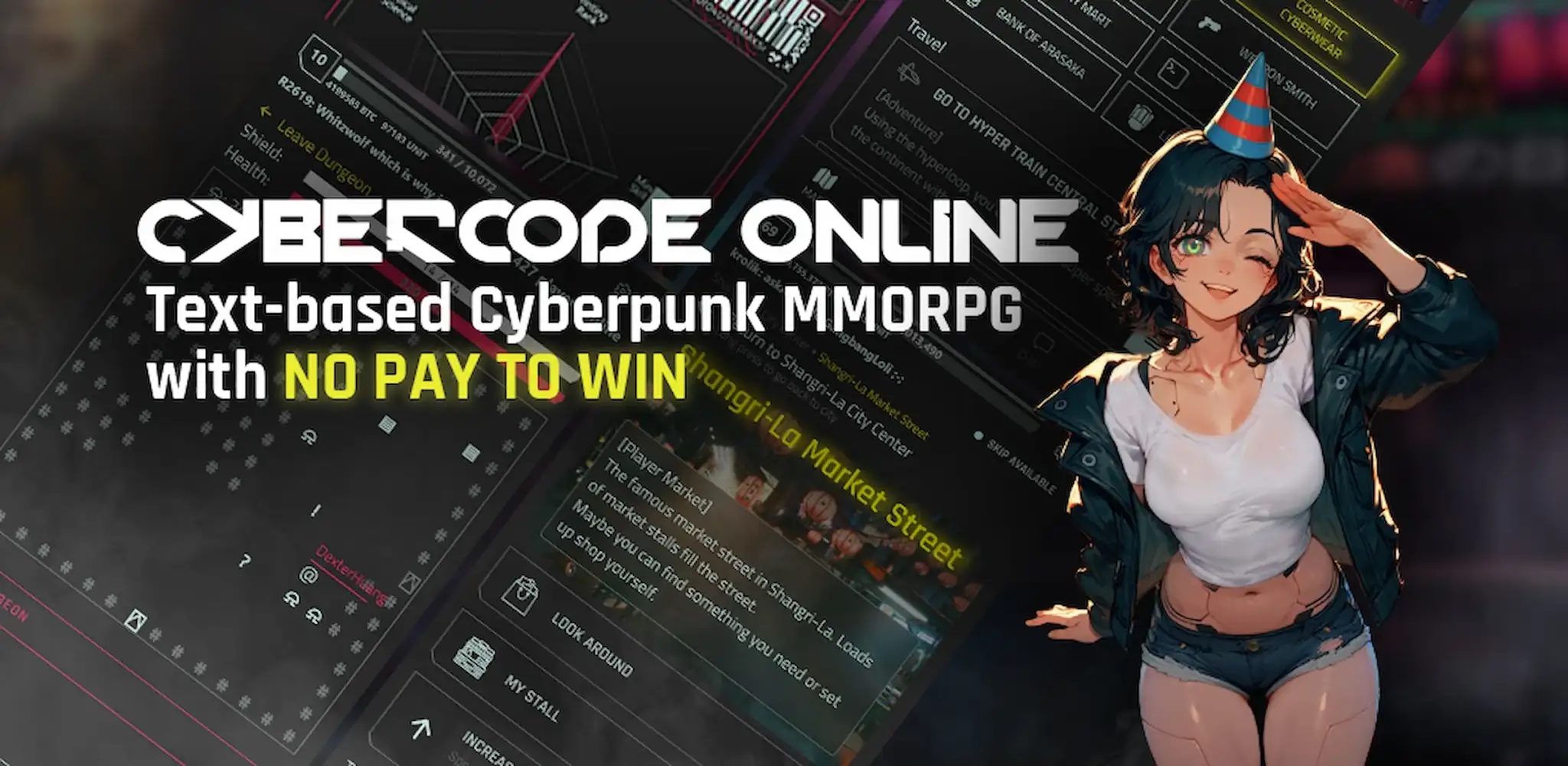 لقطة شاشة 1 لـ CyberCode Online: Text RPG