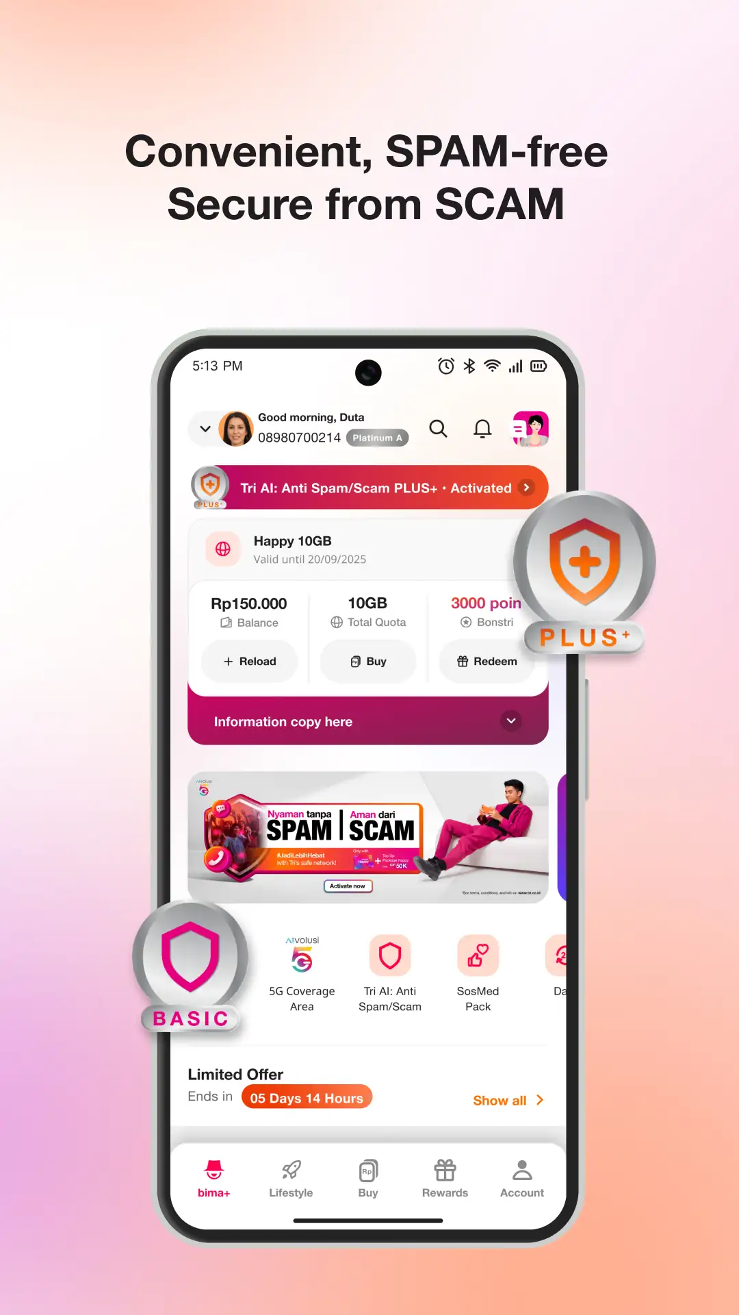 Screenshot bima+ -Buy Pulsa/Package- Tri 1