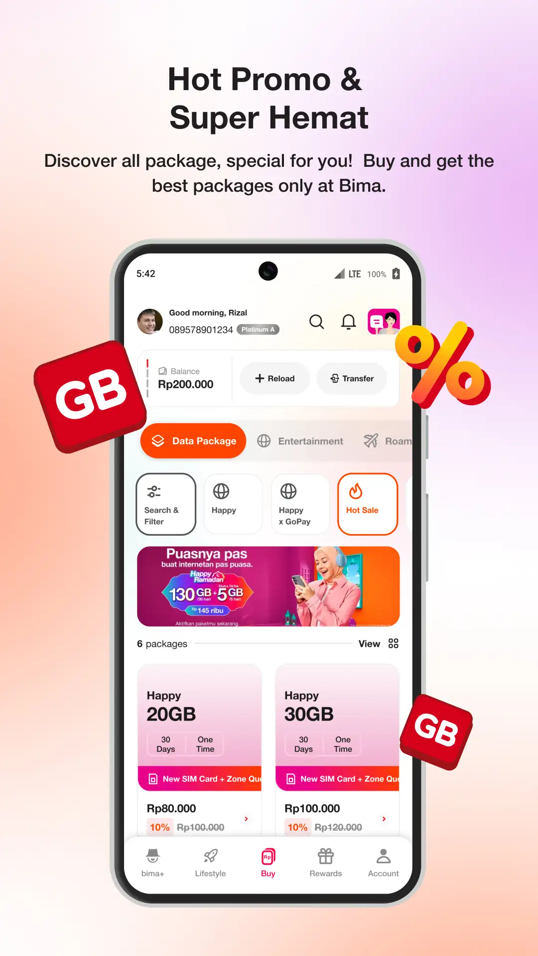 Screenshot bima+ -Buy Pulsa/Package- Tri 7