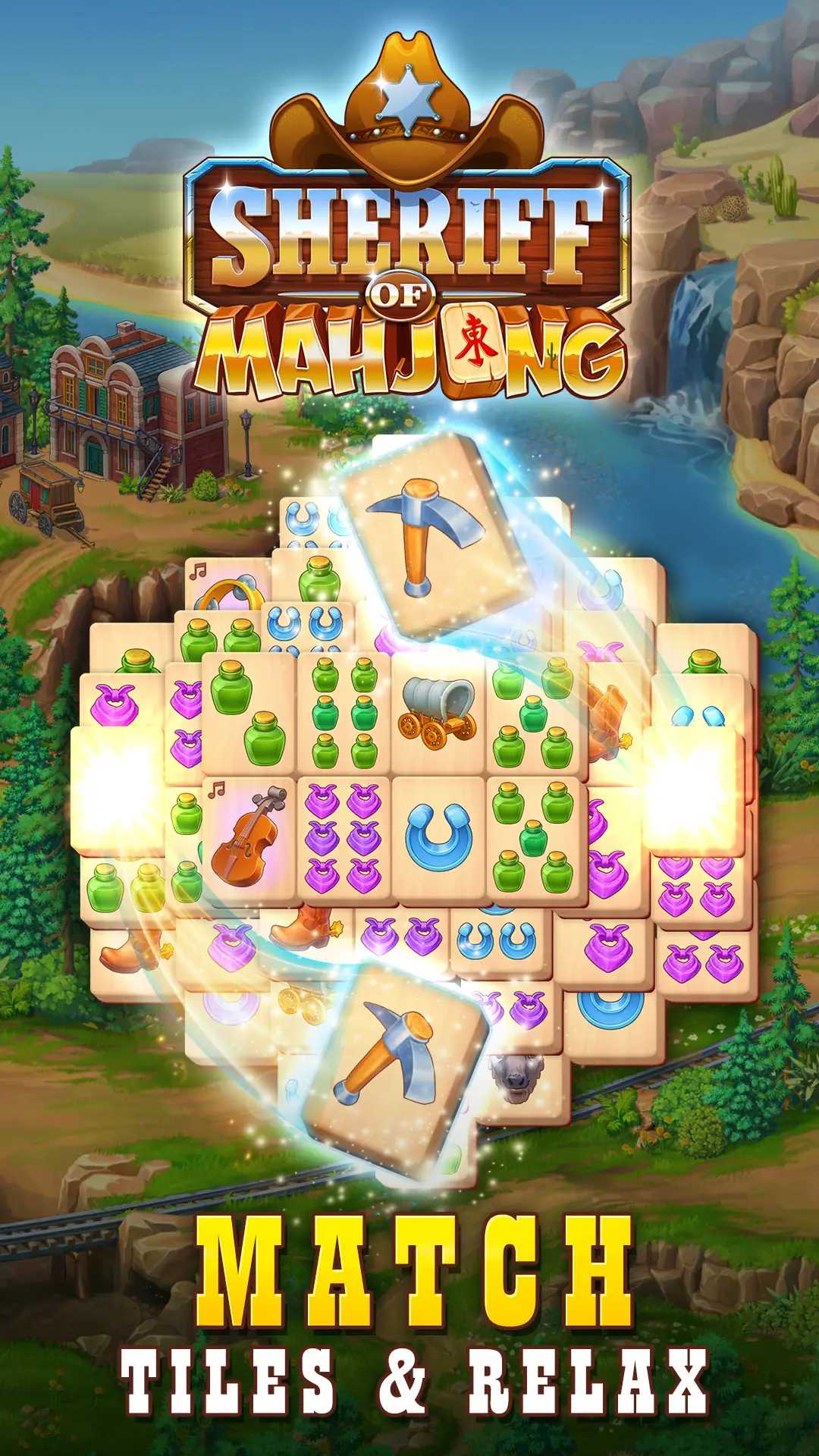 Скриншот Sheriff of Mahjong: Пасьянс 1