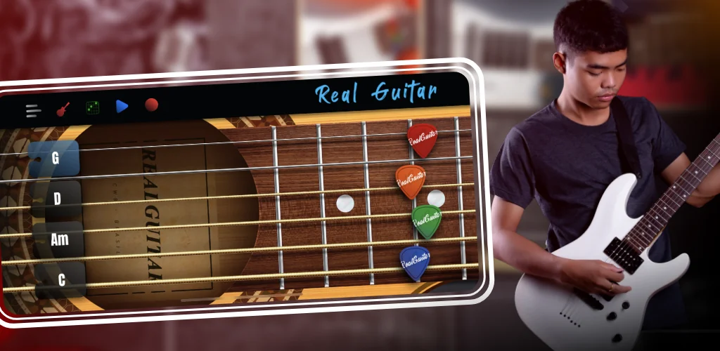Real Guitar: cânta la chitară joc copertă pentru Android