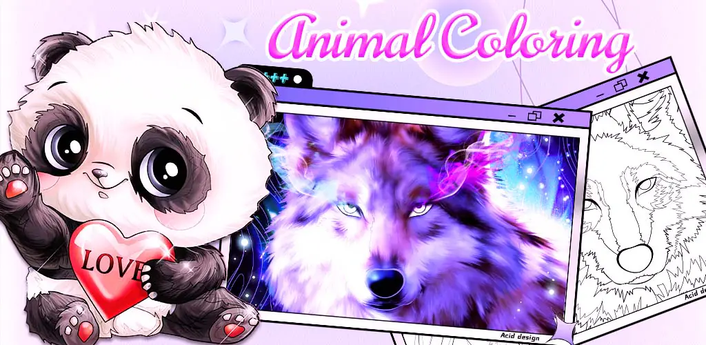 Цвет животных, игра-раскраска приложение обложка для Android
