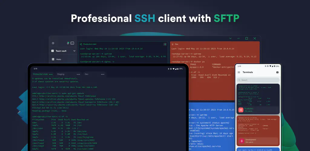 Termius - Modern SSH Client برنامج غلاف فني للأندرويد