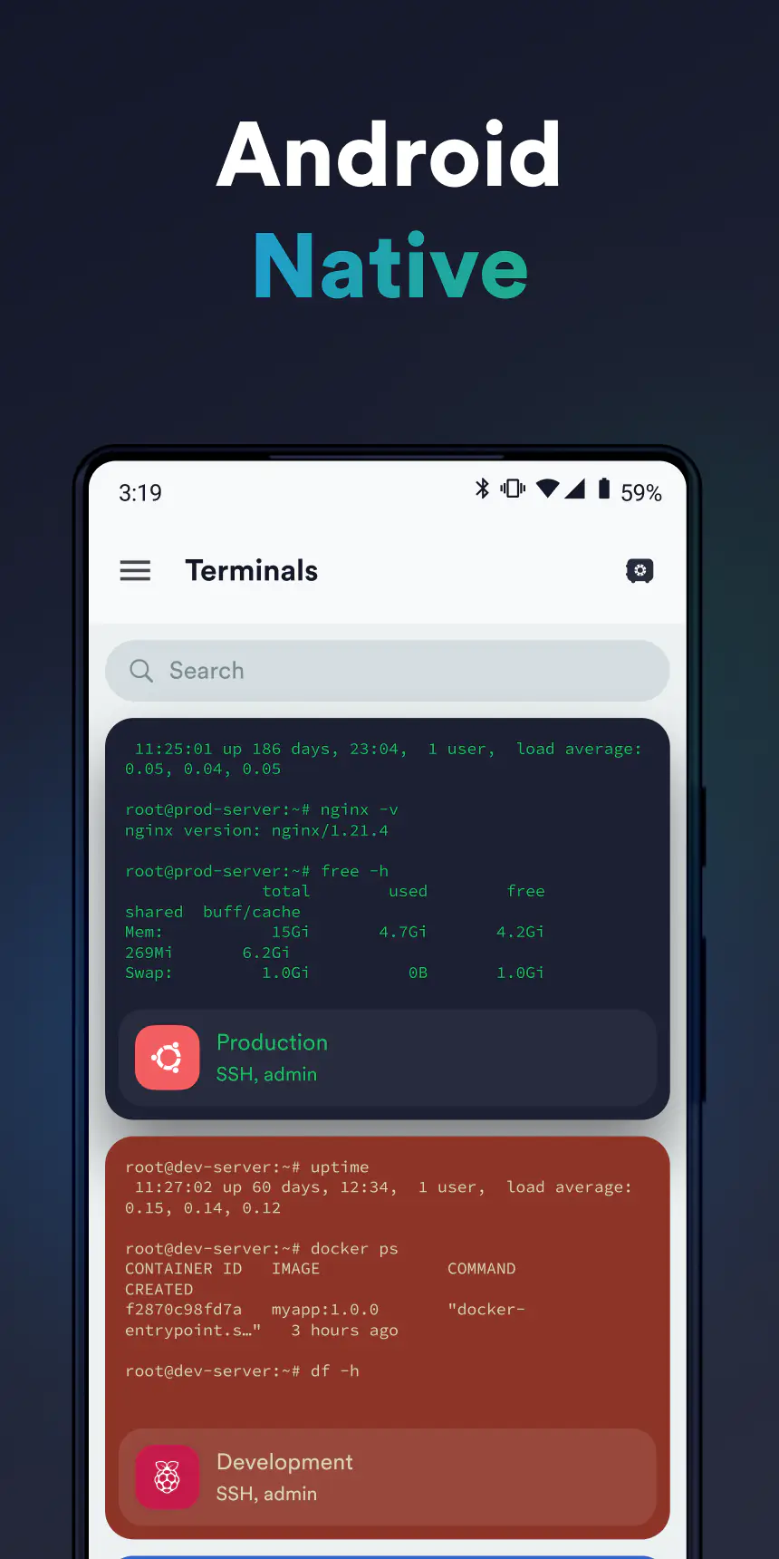 لقطة شاشة Termius - Modern SSH Client %د