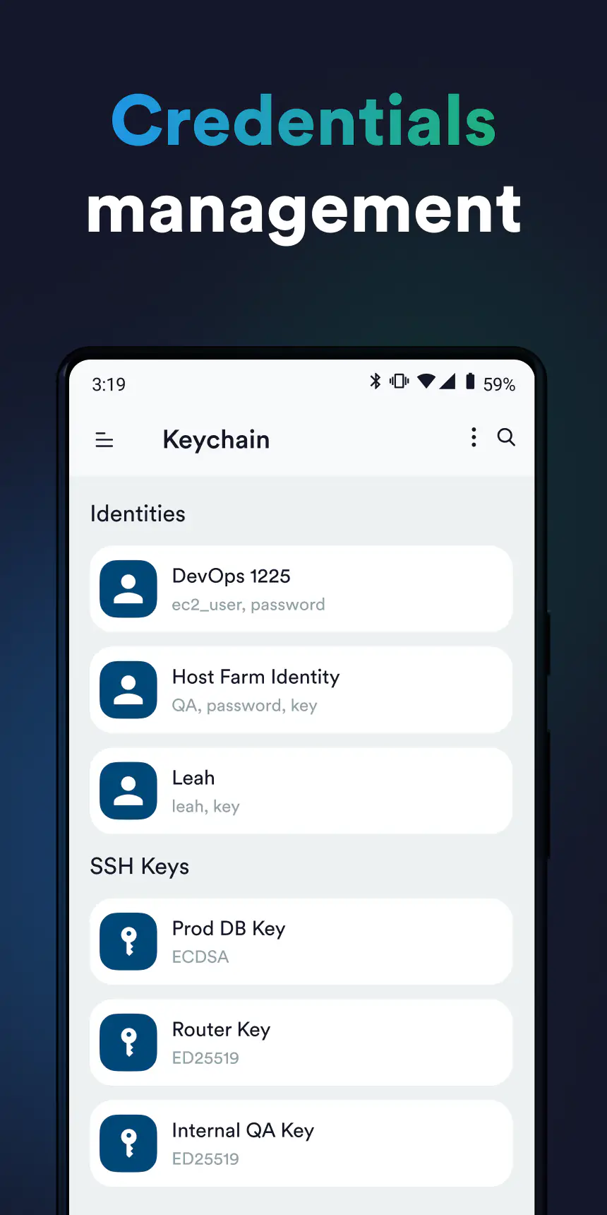 لقطة شاشة Termius - Modern SSH Client %د
