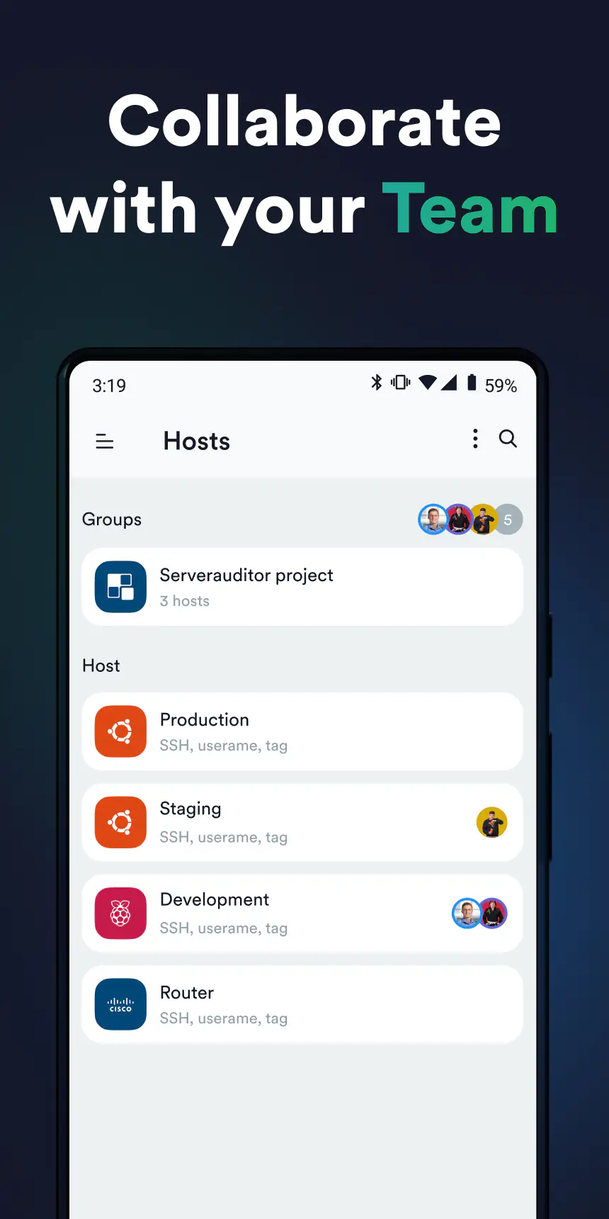 لقطة شاشة Termius - Modern SSH Client %د