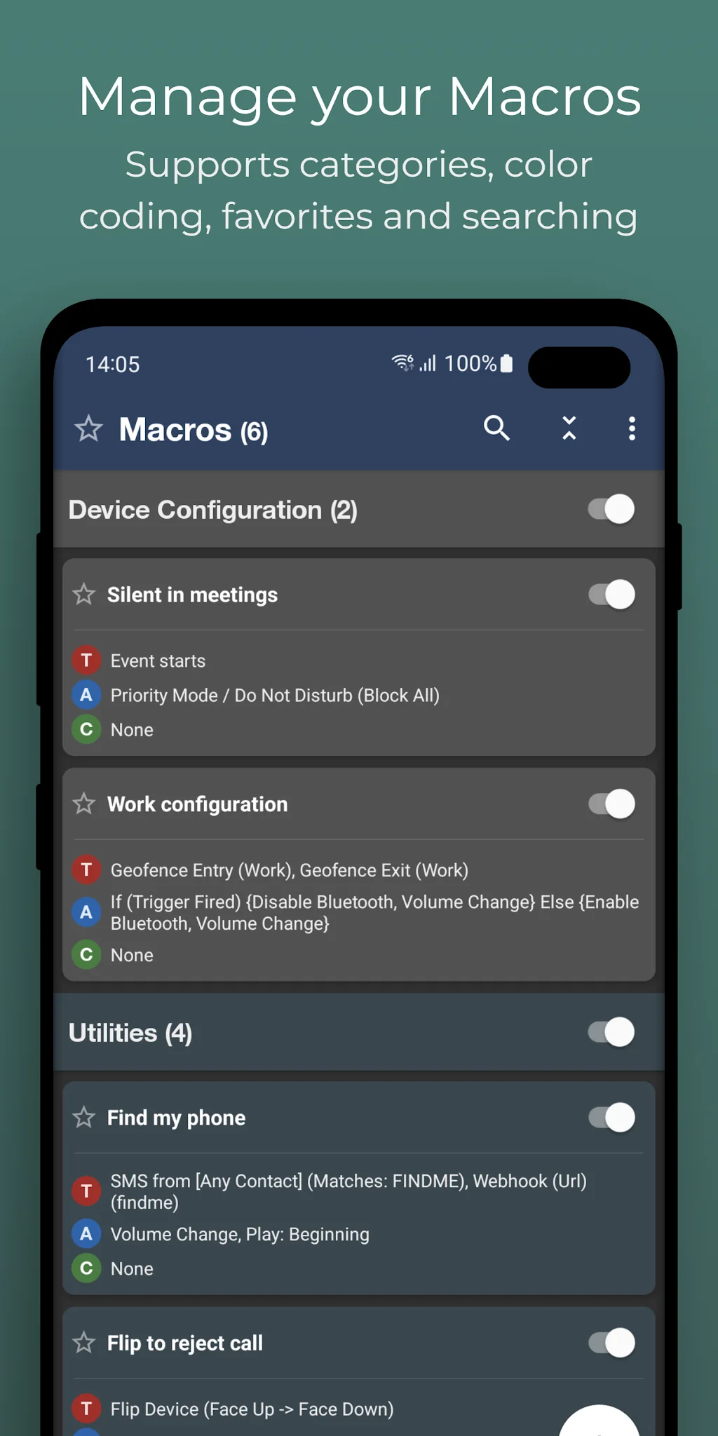 ภาพหน้าจอ MacroDroid 5