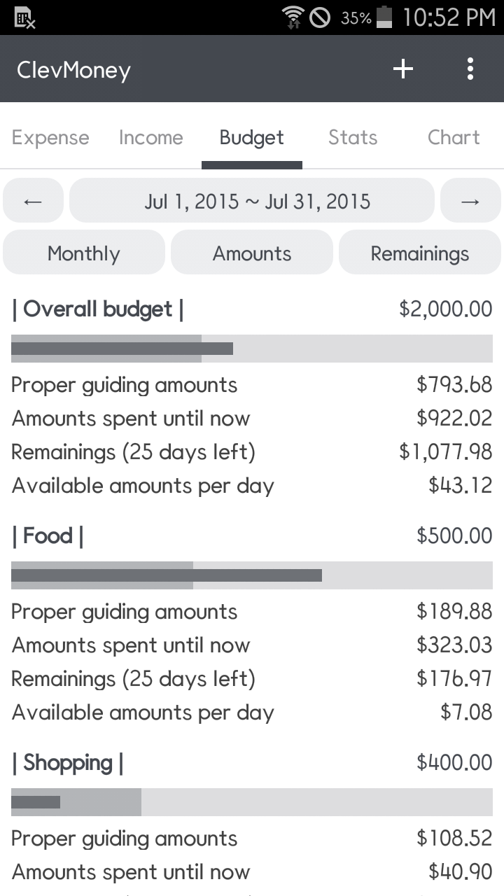Screenshot ClevMoney 3
