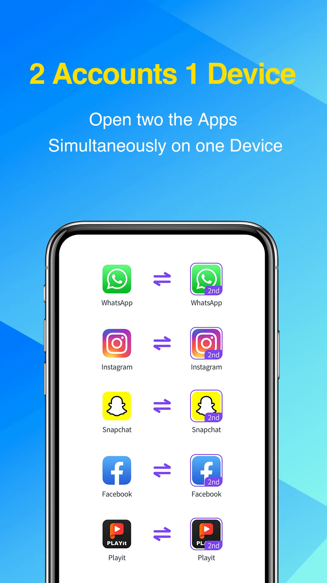 Snímek obrazovky 2Accounts - Dual Apps Space 1
