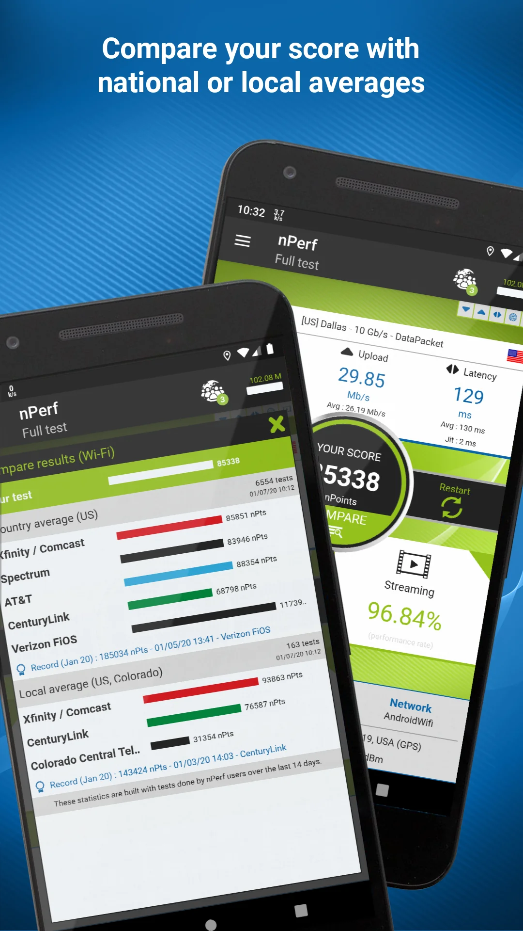 Capture d'écran Test de débit 4G 5G WiFi 3