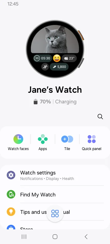 Ảnh chụp màn hình Galaxy Wearable 2
