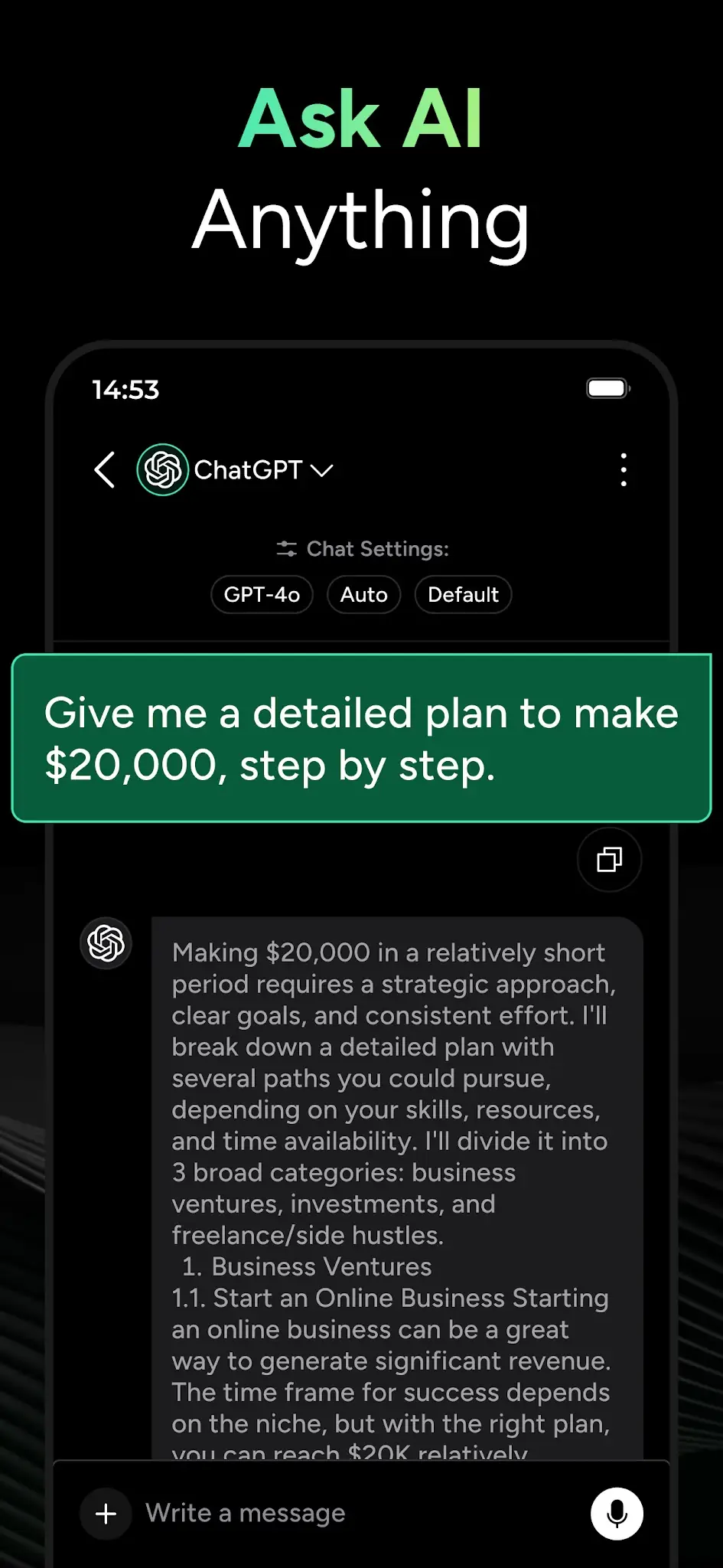 Captură de ecran Chatbot AI Assistant - Genie 2