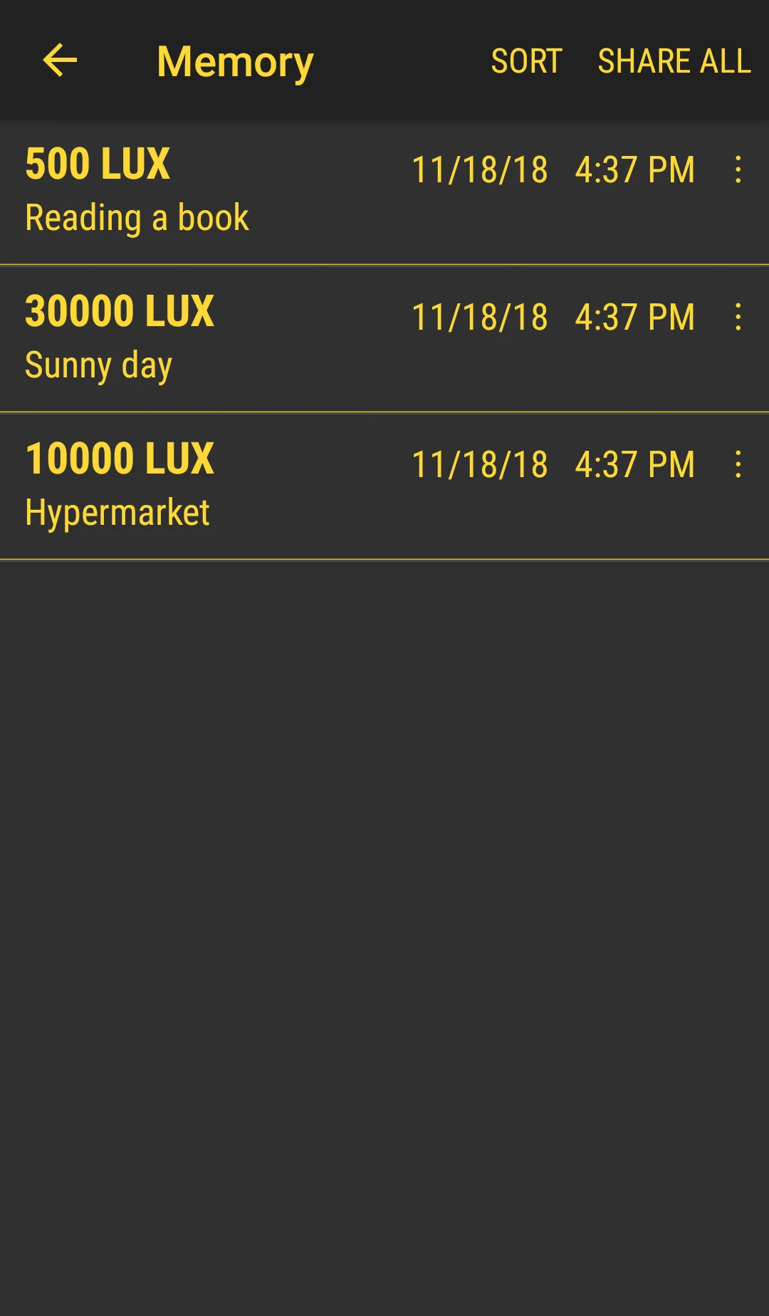 Снимка на екрана Lux Light Meter Pro 7