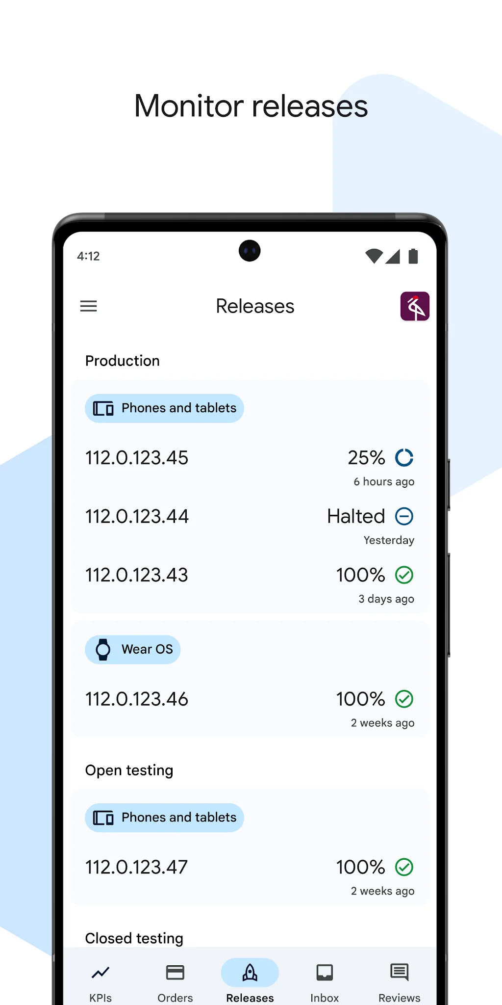Schermata Google Play Console 2