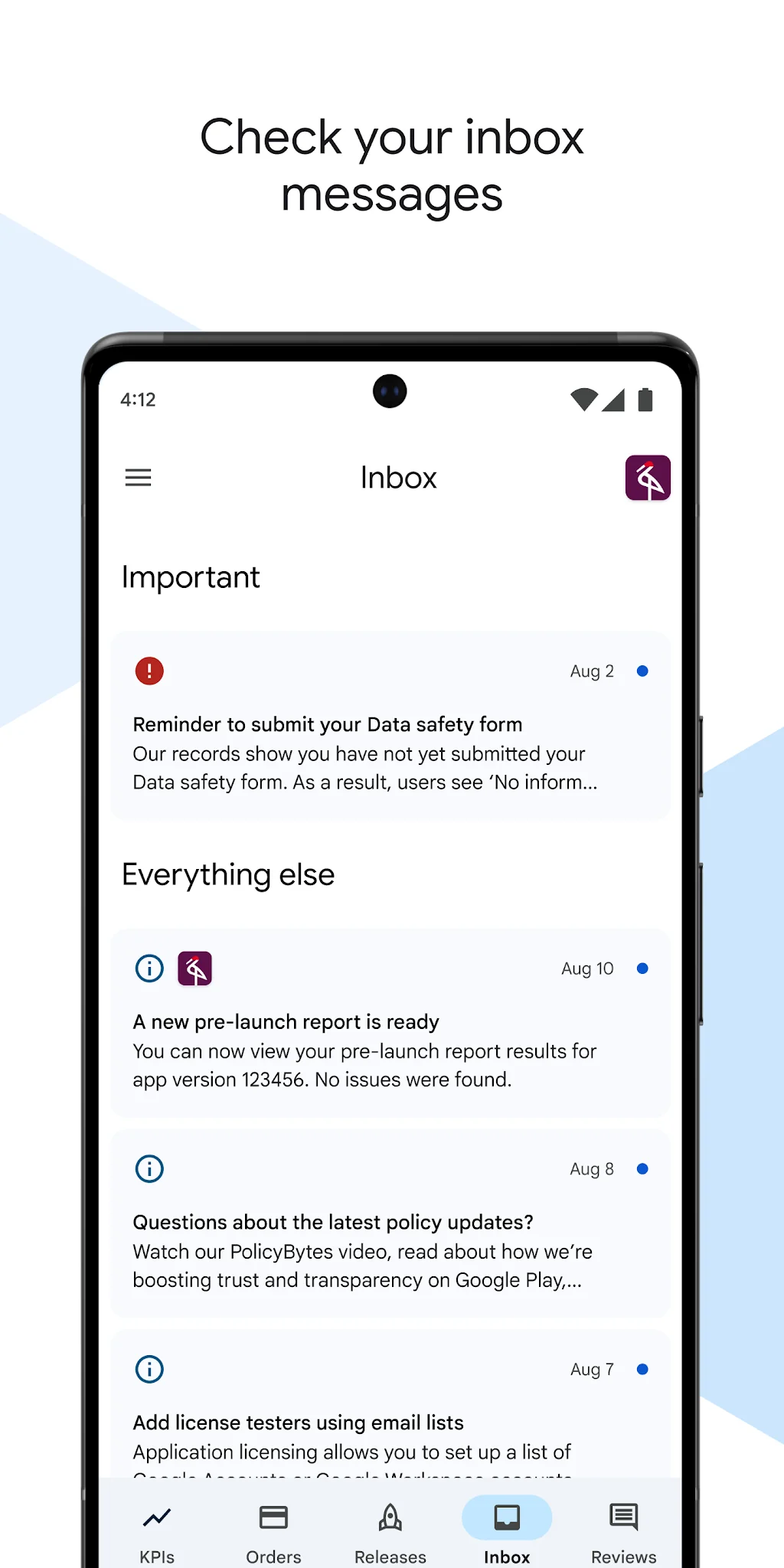 Schermata Google Play Console 3