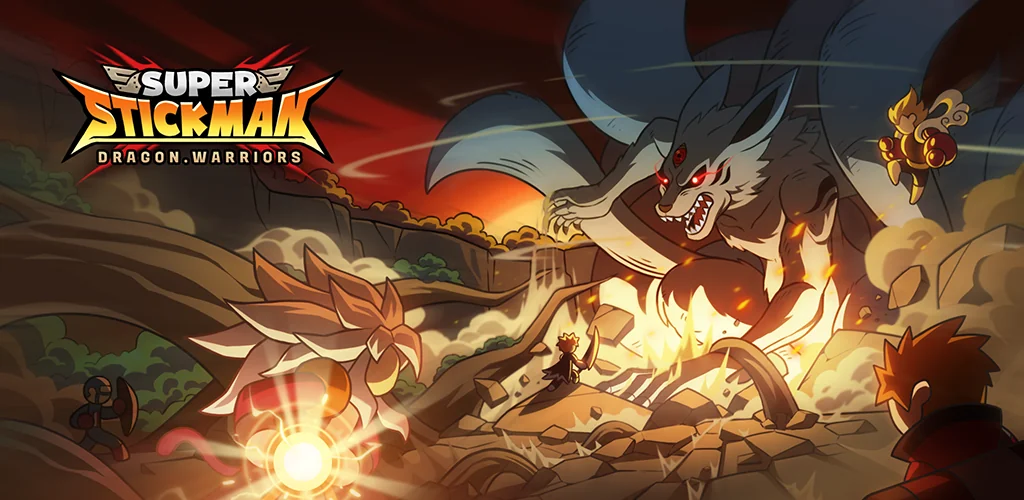 Super Stickman Dragon Warriors game cover art for Android