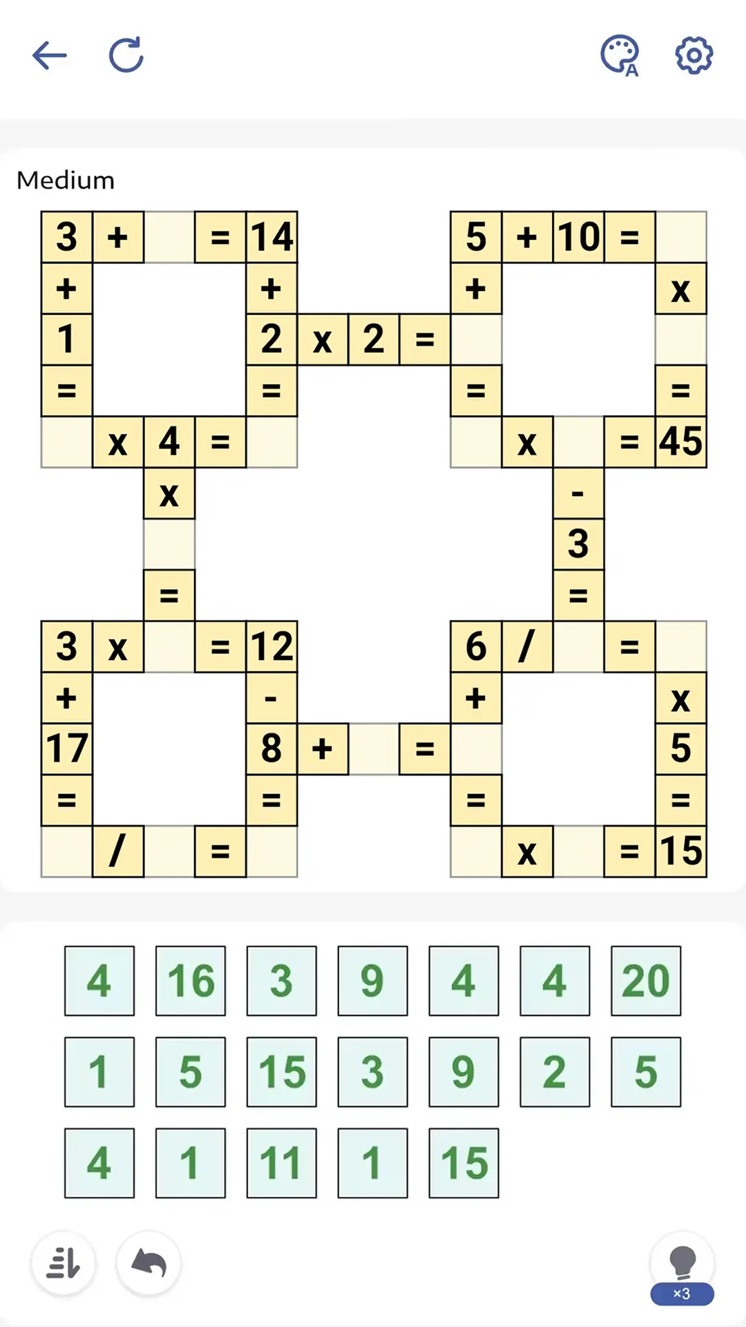 Ekran Görüntüsü Matematik Bulmaca - Crossmath 1
