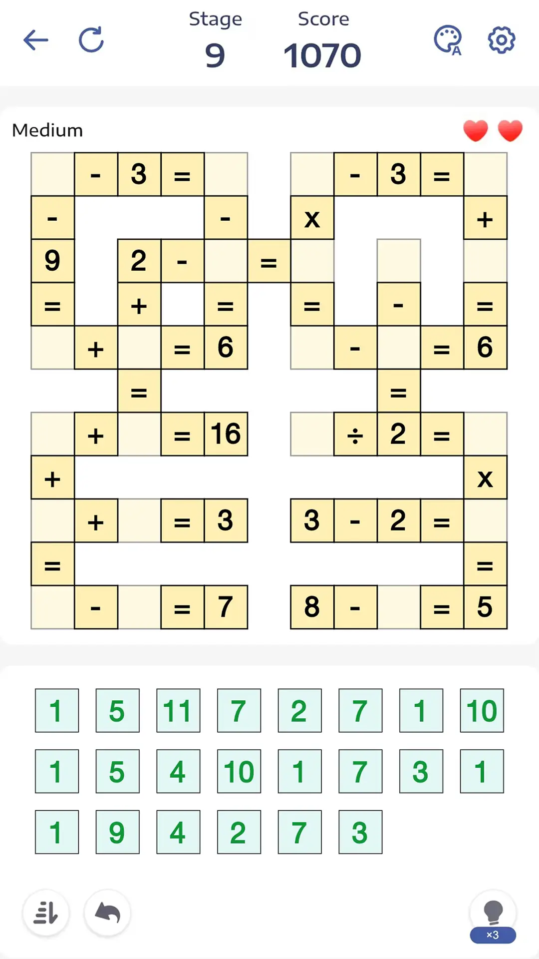Ekran Görüntüsü Matematik Bulmaca - Crossmath 6