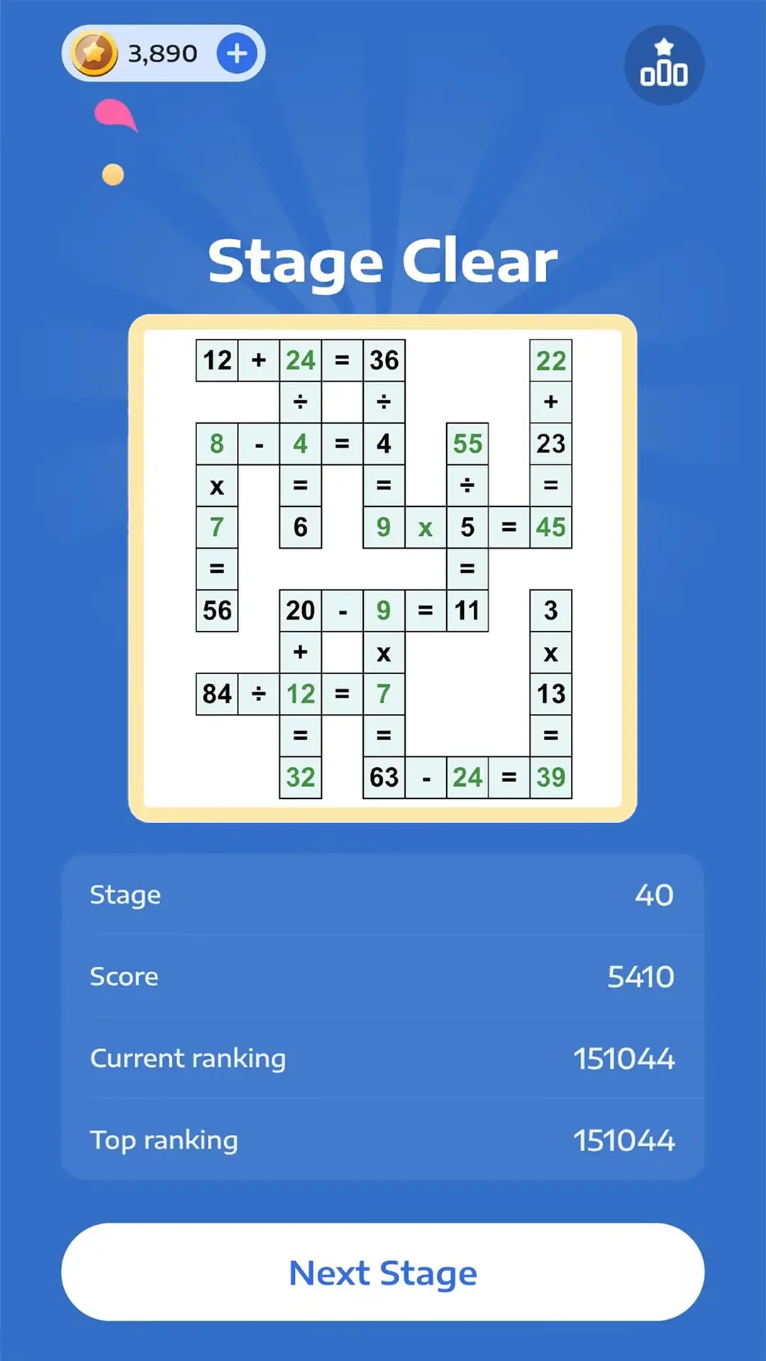 Ekran Görüntüsü Matematik Bulmaca - Crossmath 8