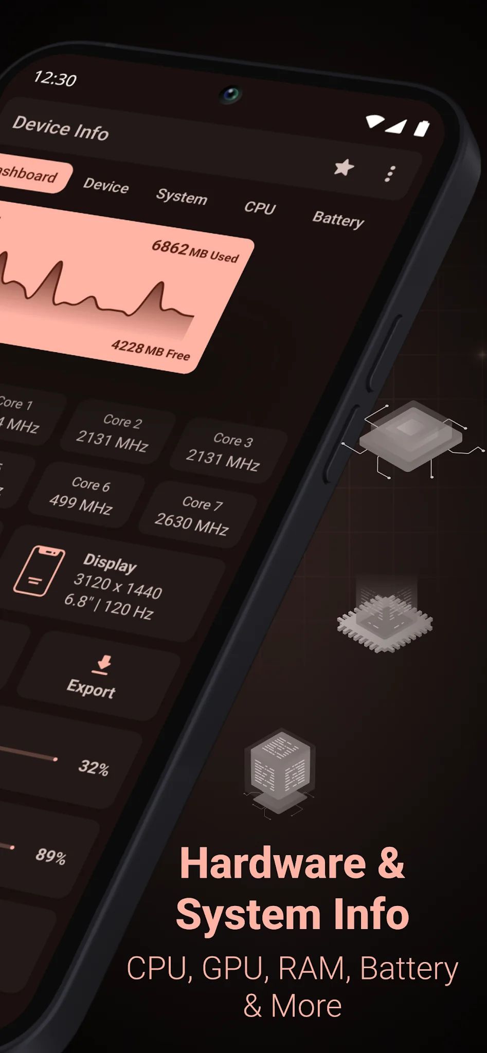 Снимка на екрана Device Info: System & CPU Info 2