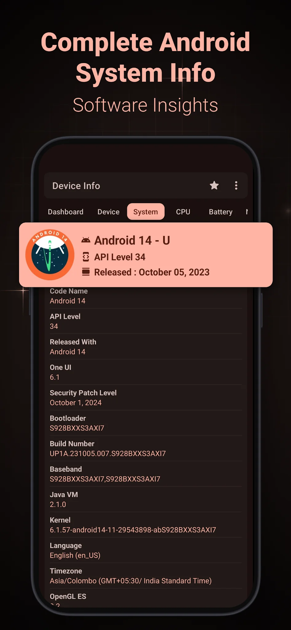 Снимка на екрана Device Info: System & CPU Info 6
