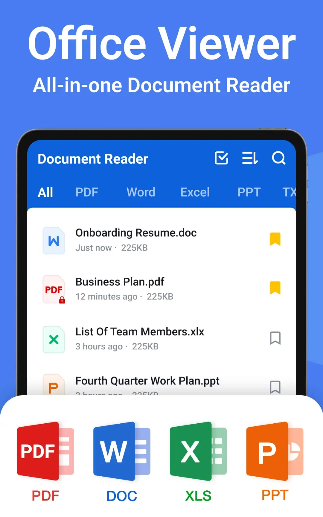 لقطة شاشة تطبيق المستندات: PDF, Excel %د