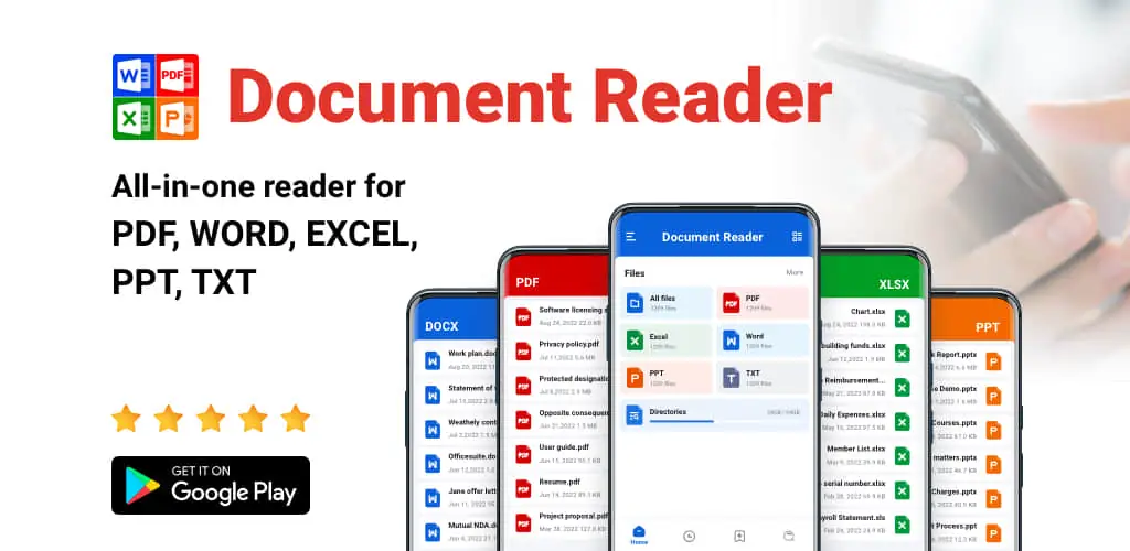 تطبيق المستندات: PDF, Excel برنامج غلاف فني للأندرويد