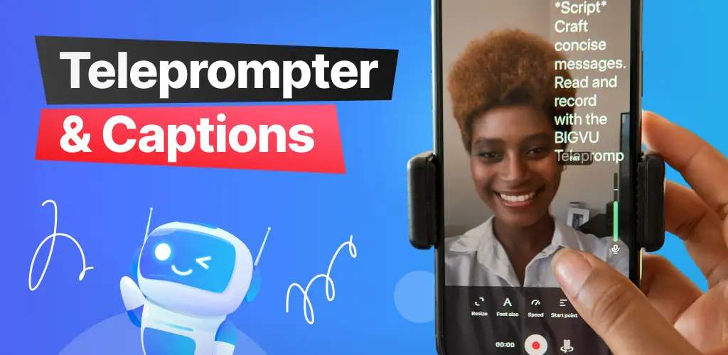 BIGVU Teleprompter & Captions приложение обложка для Android