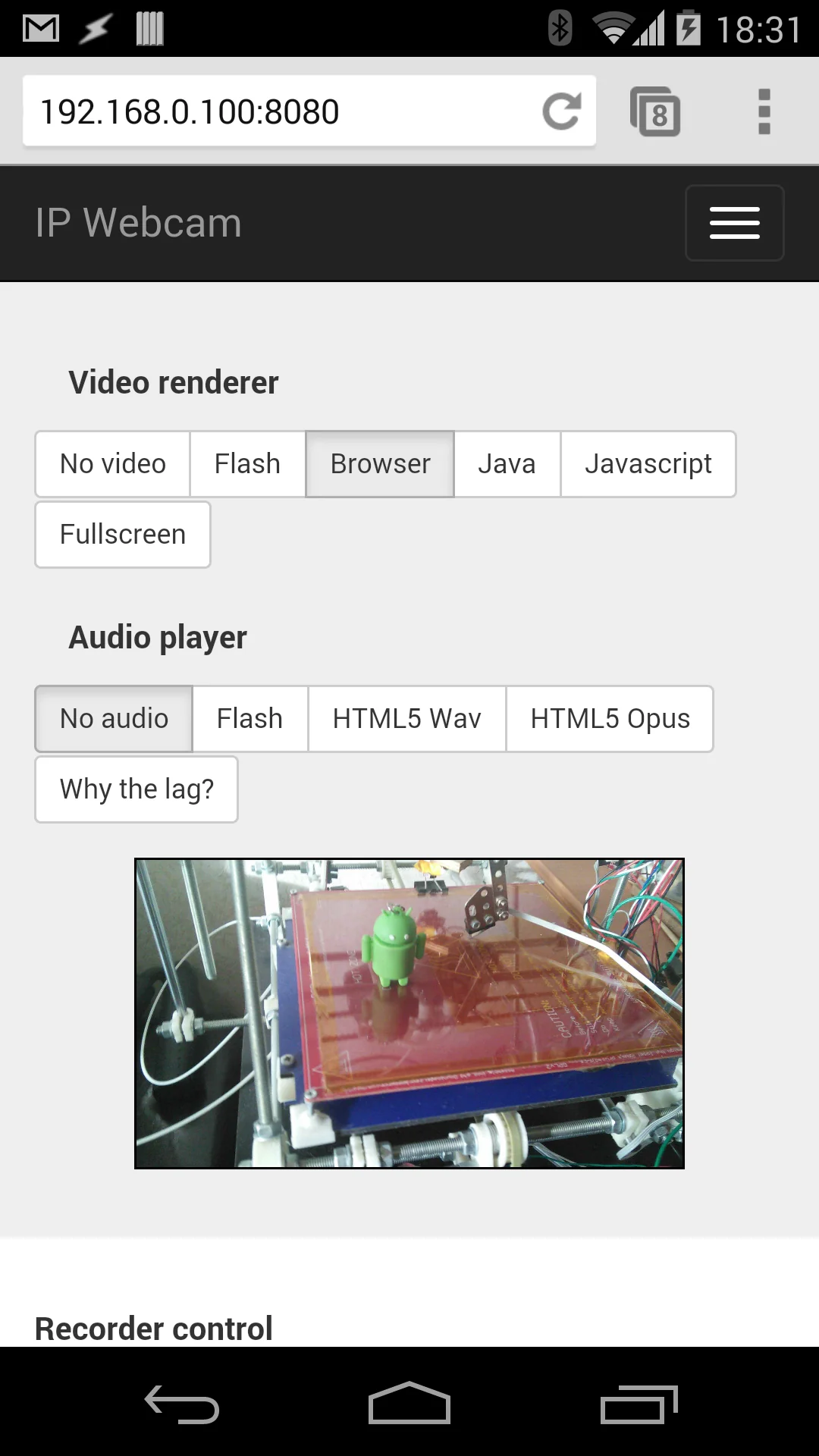 Скриншот IP Webcam 3