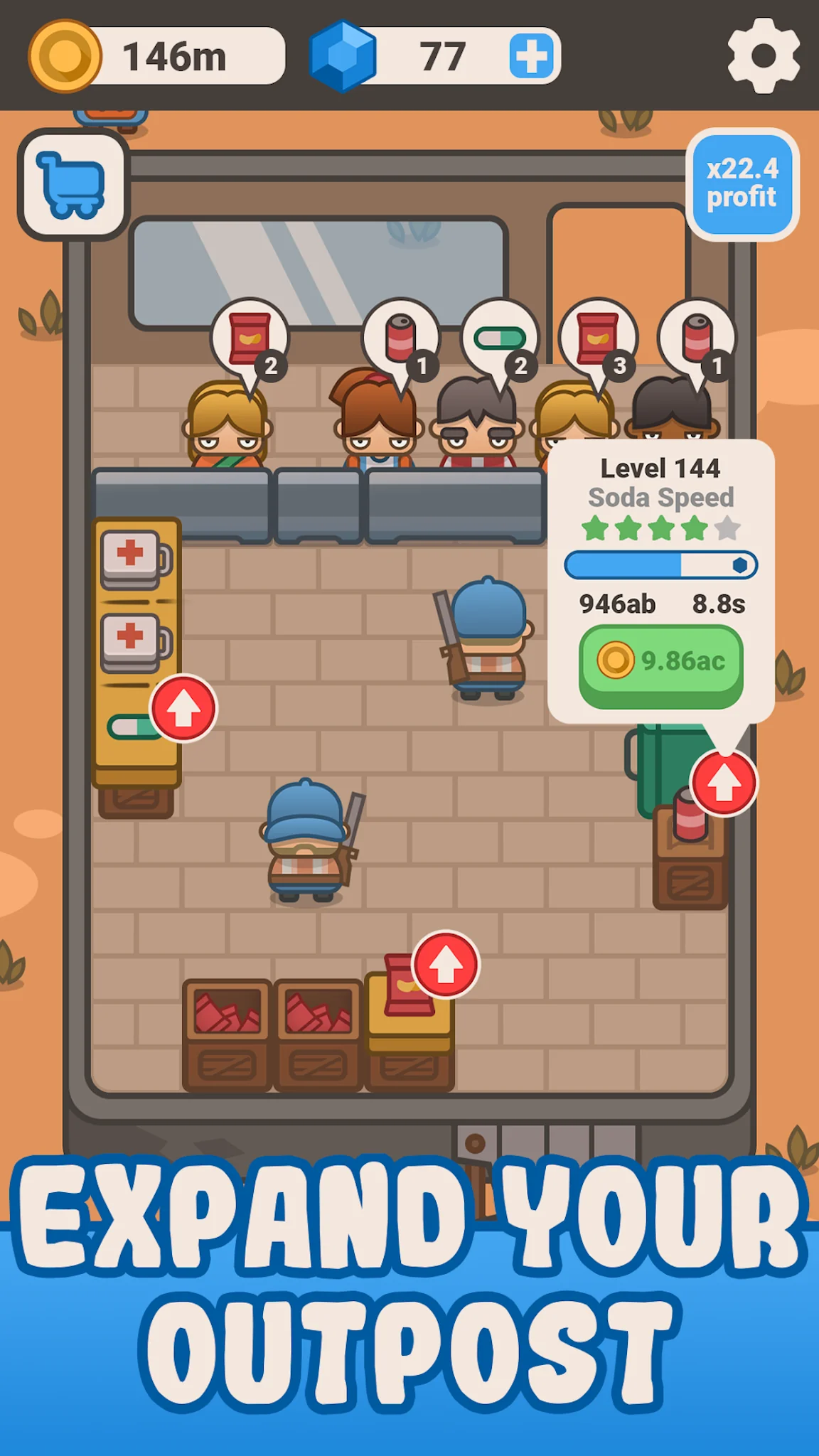 Снимка на екрана Idle Outpost: Upgrade Games 7