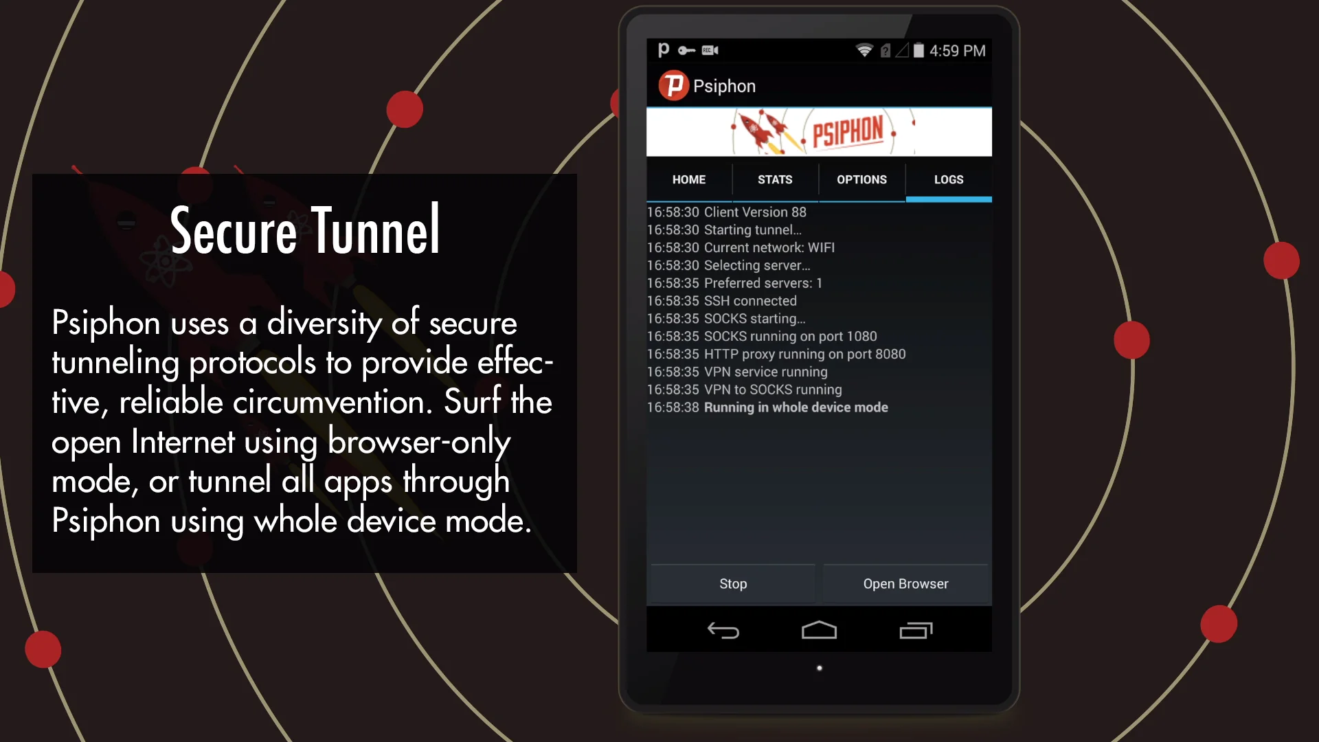 Captură de ecran Psiphon 5