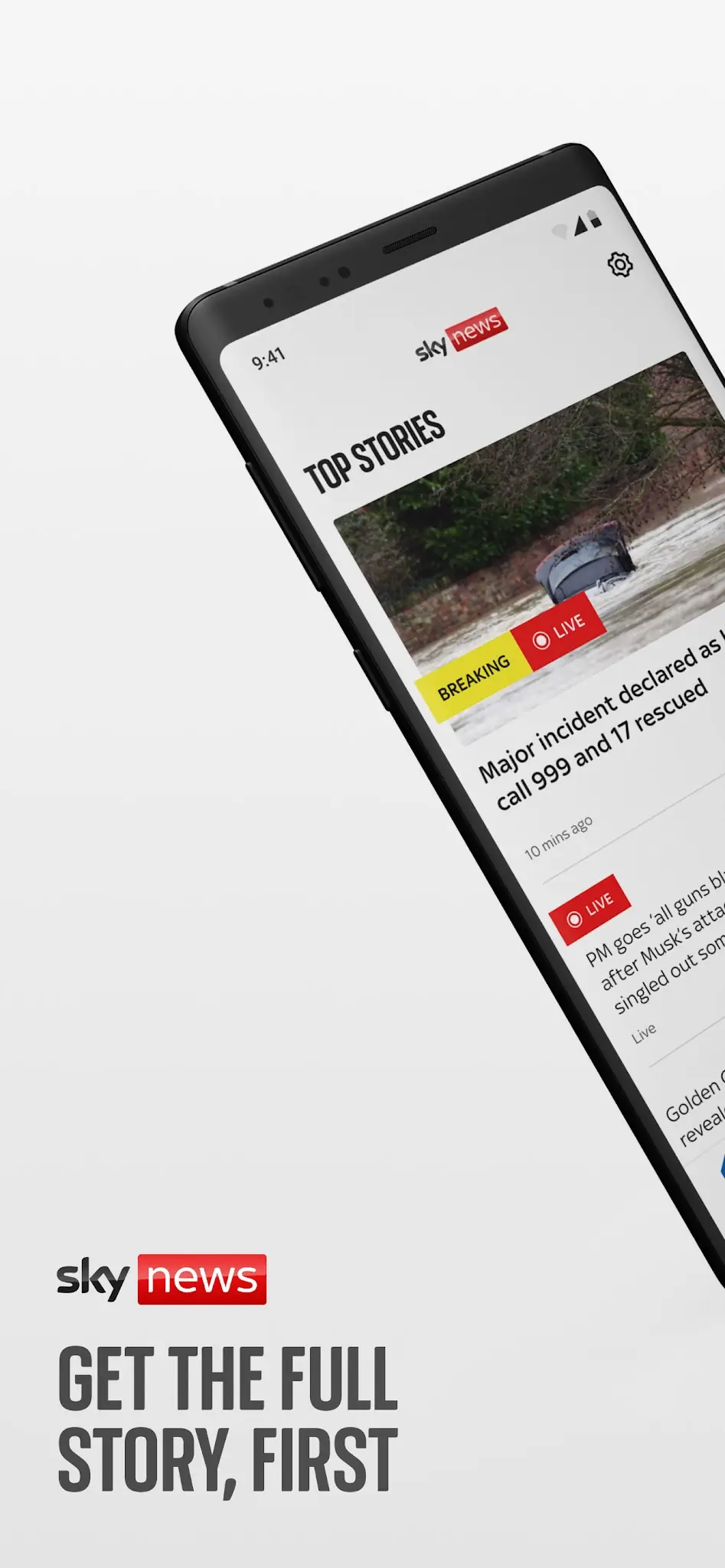 Snímek obrazovky Sky News 1
