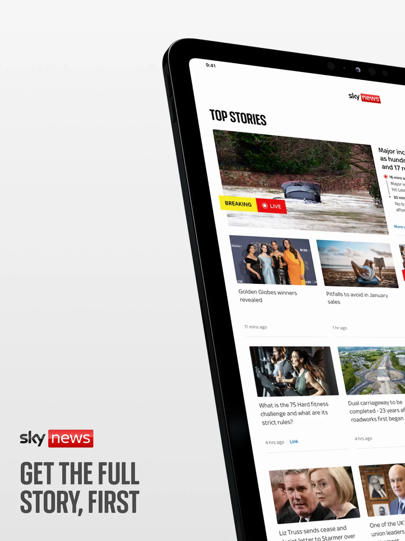 Snímek obrazovky Sky News 7